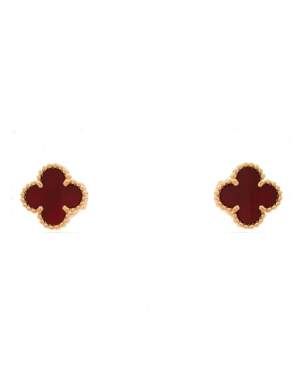 Van Cleef & Arpels Earrings Sweet Alhambra Carnelian Back